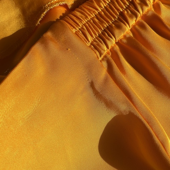 💛RACHEL ZOE gold/mustard cocktail fringe satin skirt w/left side split Size xs - Picture 13 of 15